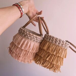 Poolside Hula Hut Fringed Bucket Bag